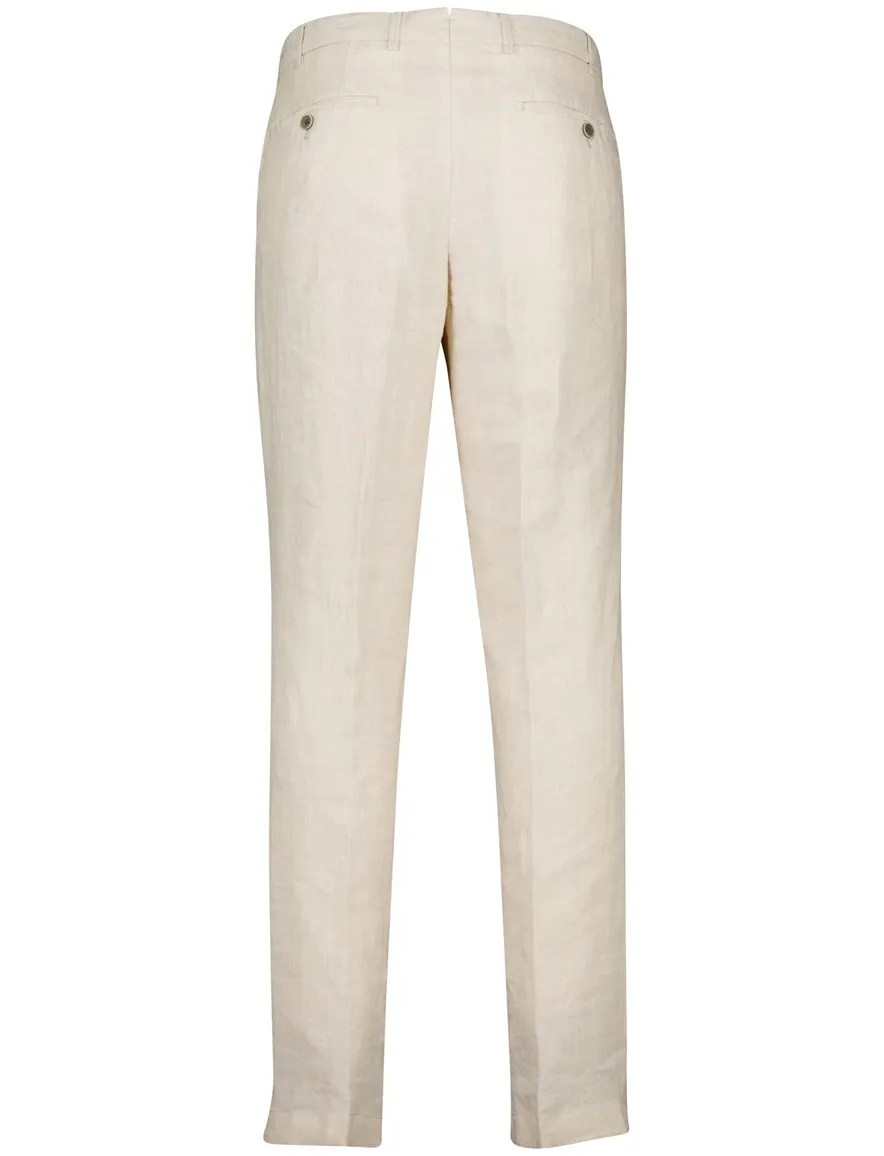Hitl parma pantalon flatfront beige linnen