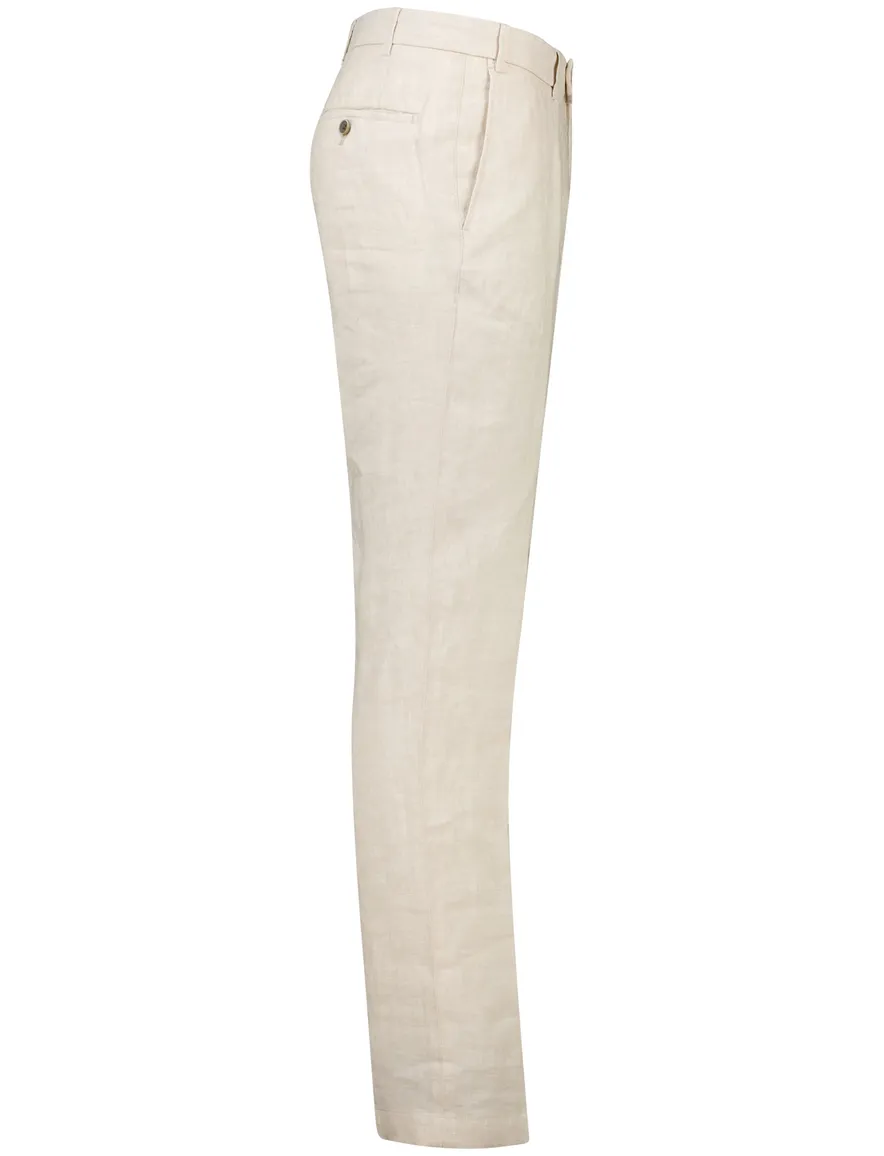 Hitl parma pantalon flatfront beige linnen