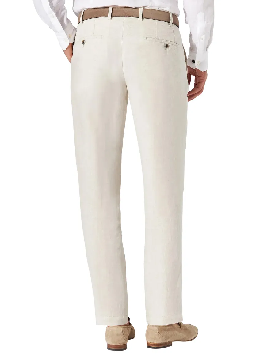 Hitl parma pantalon flatfront beige linnen