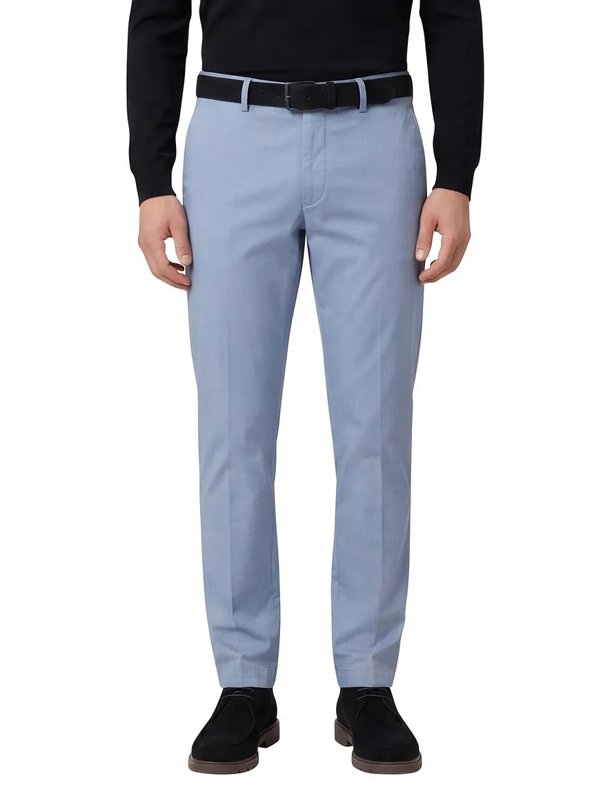 Hiltl P Ama pantalon flatfront effen blauw normale fit