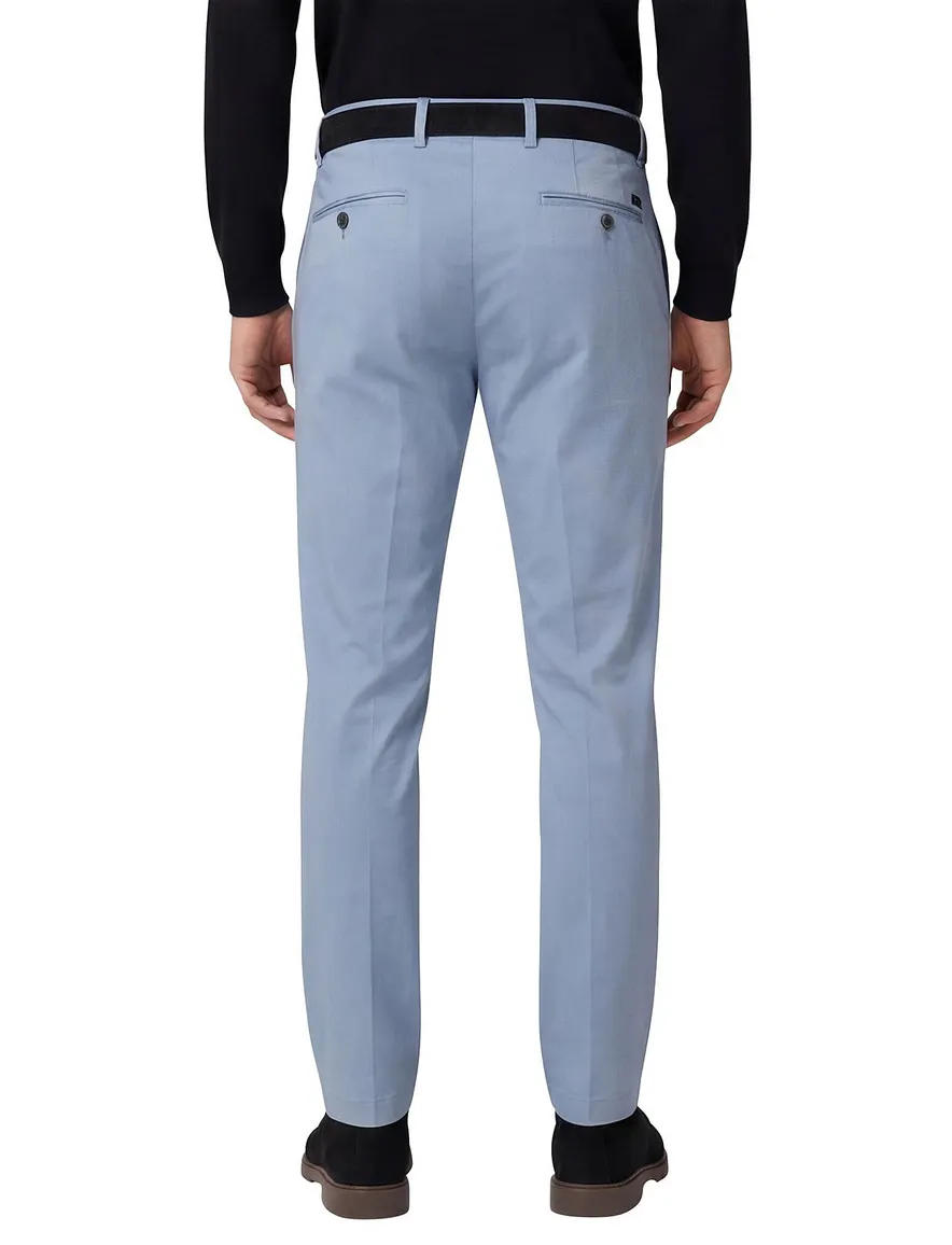 Hiltl P Ama pantalon flatfront effen blauw normale fit