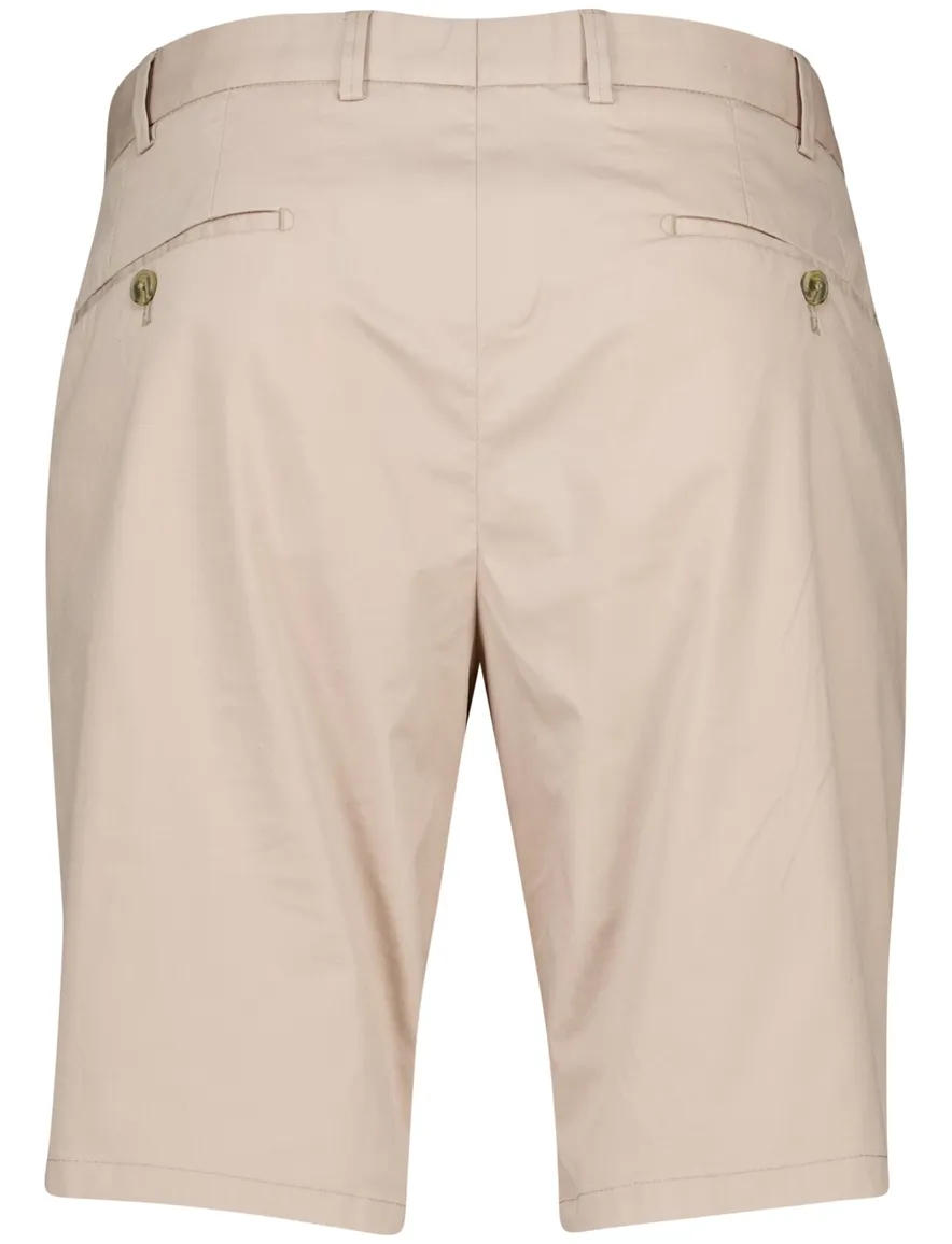 Hiltl chino short beige effen slim fit katoen