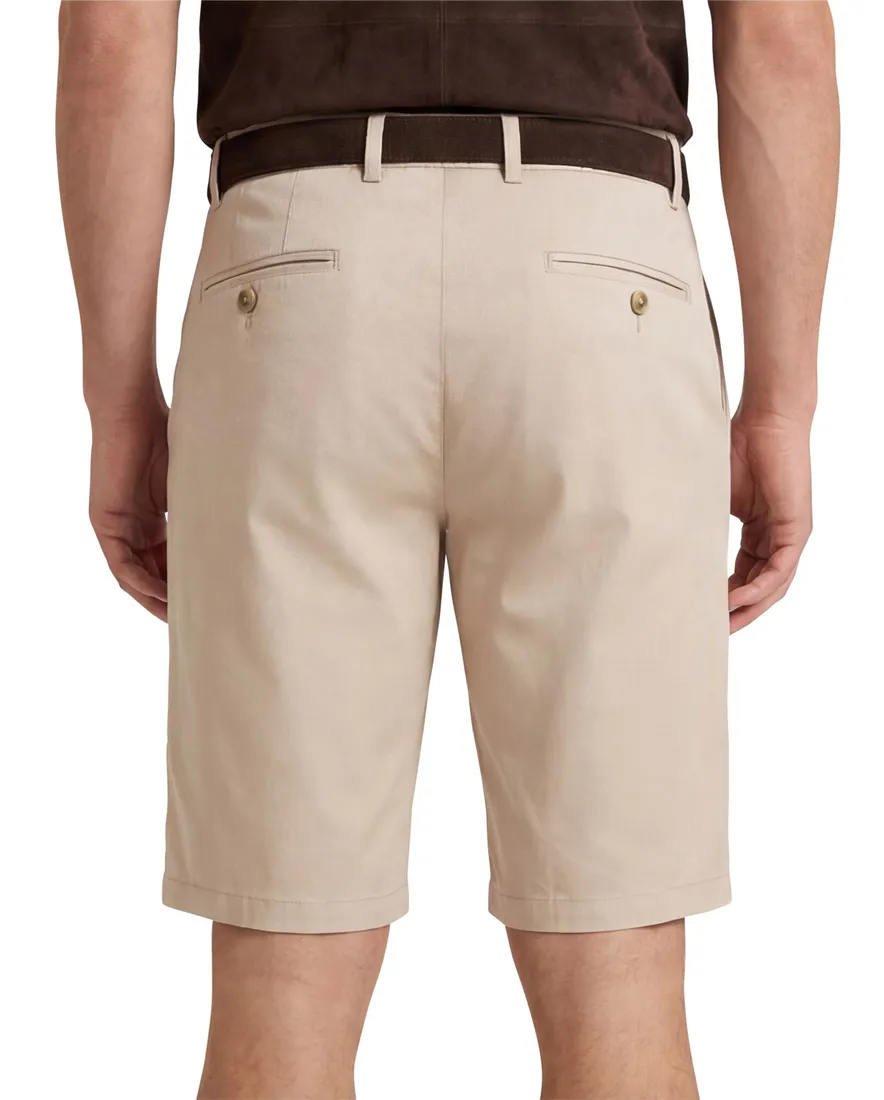 Hiltl chino short beige effen slim fit katoen