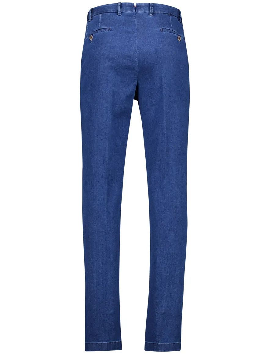 Hiltl Parma contemporary fit pantalon blauw katoen denim