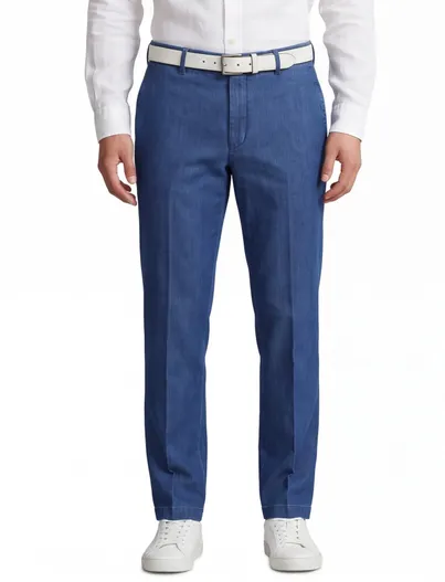 Hiltl Hiltl Parma contemporary fit pantalon blauw katoen denim