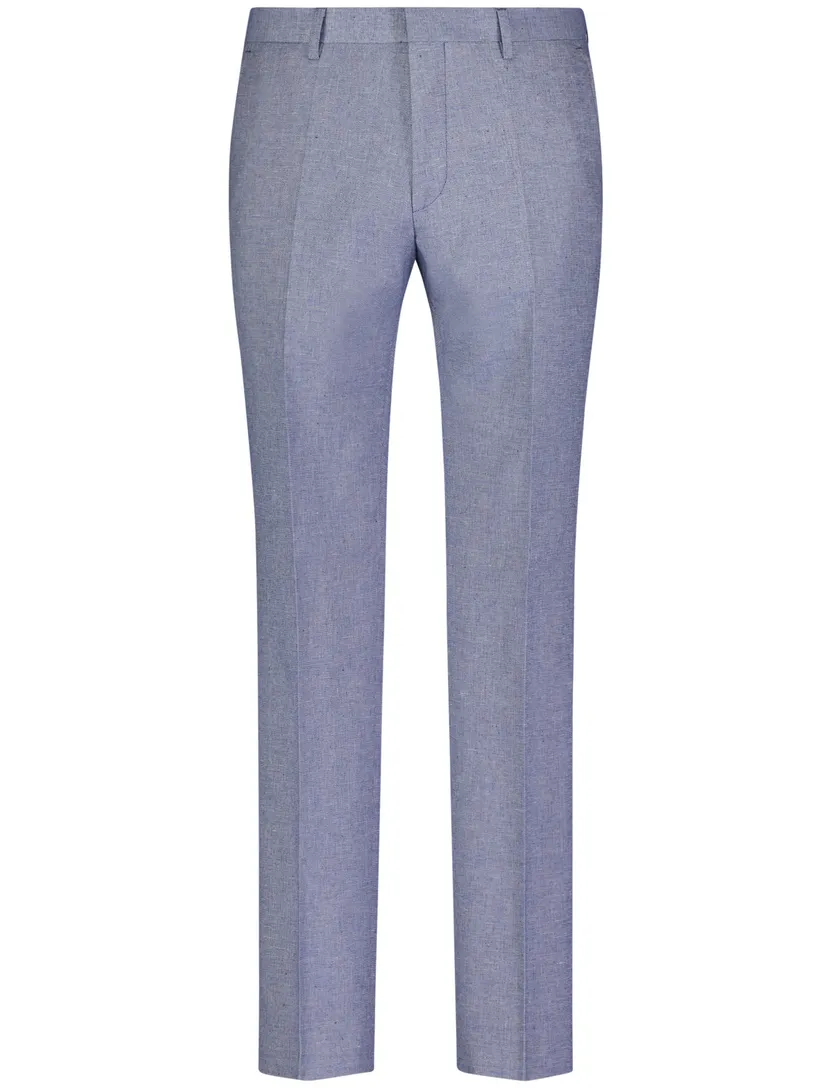 Roy Robson pantalon mix en match blauw gemeleerd slim fit