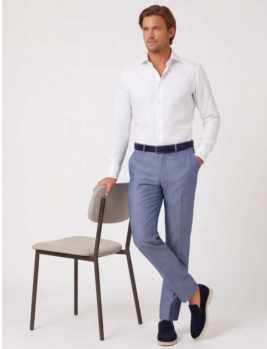 Roy Robson pantalon mix en match blauw gemeleerd