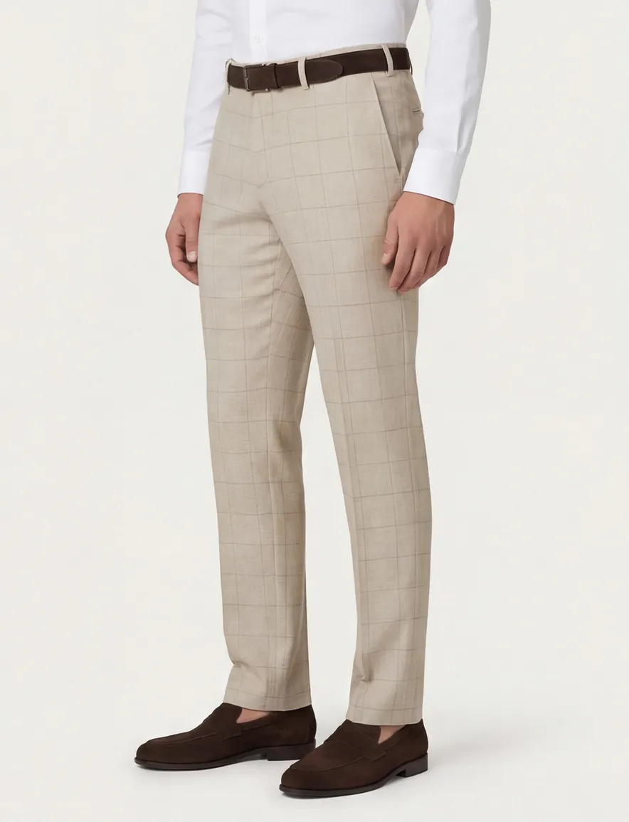 Roy Robson pantalon beige geruit