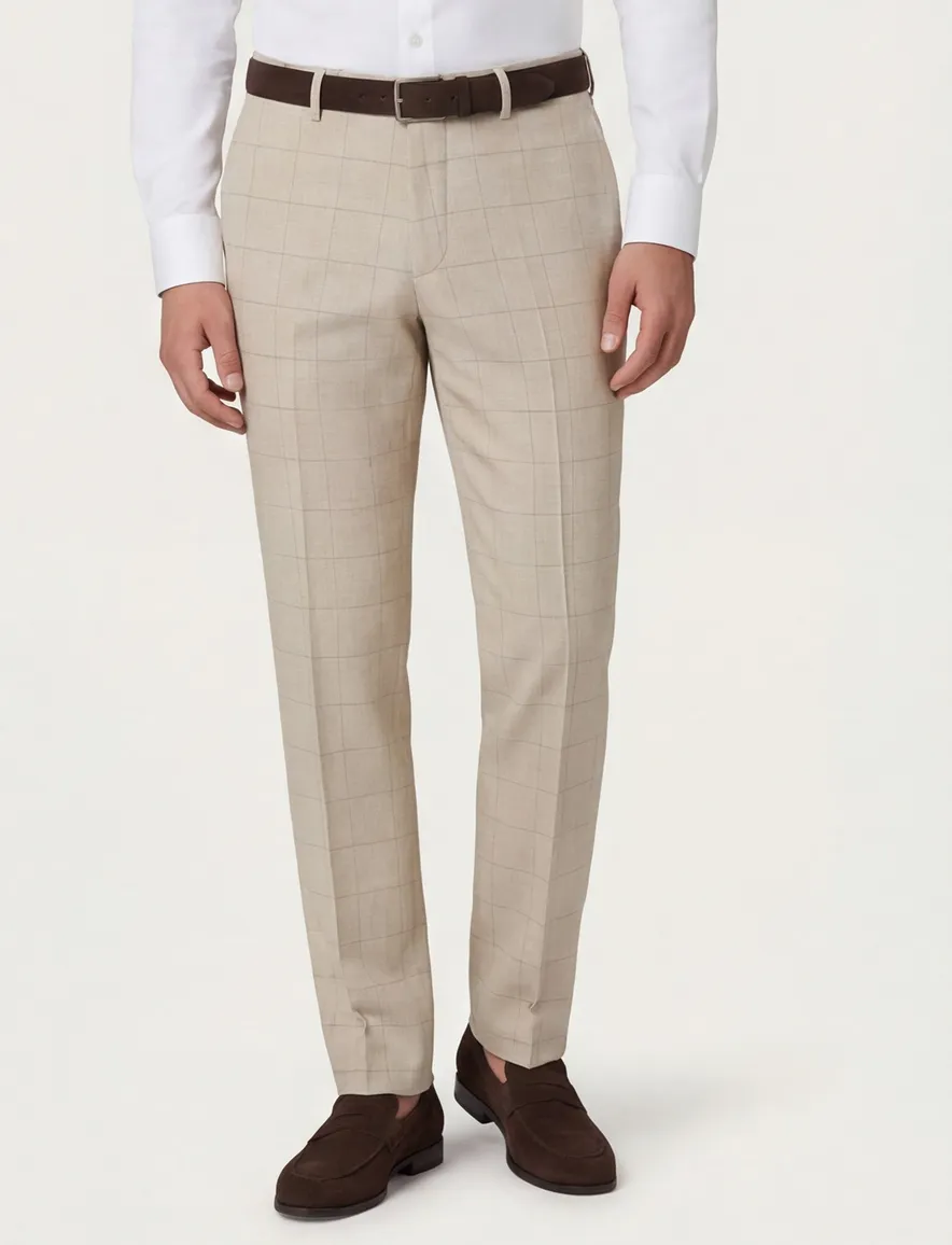 Roy Robson pantalon beige geruit