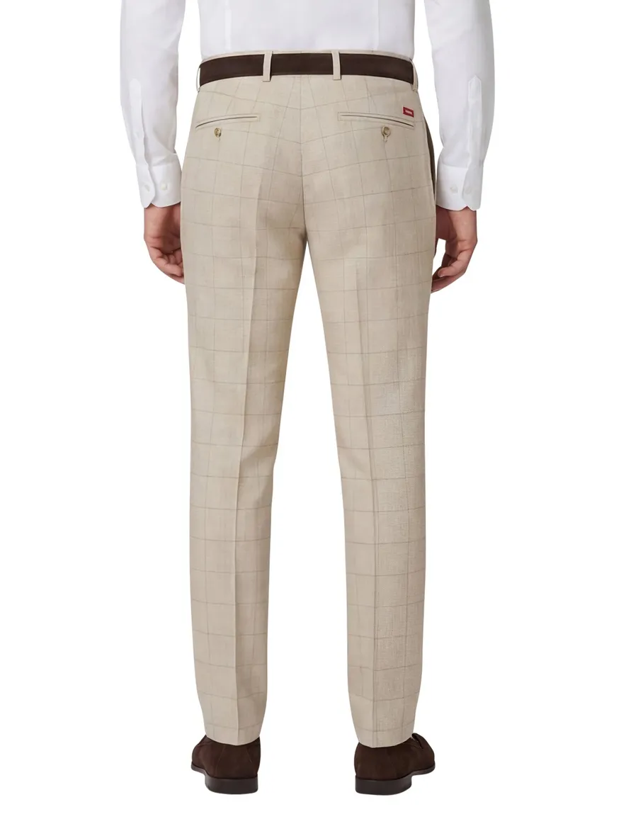 Roy Robson pantalon beige geruit slim fit