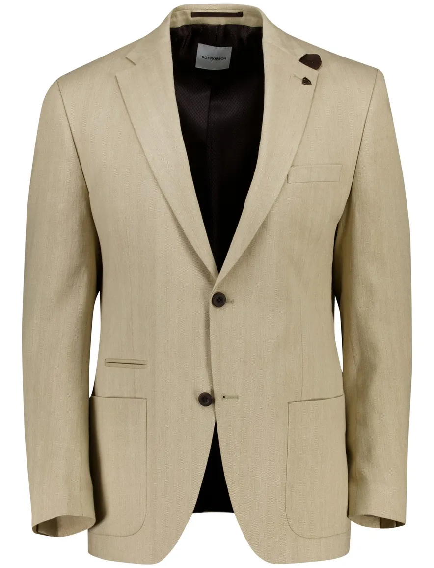 Roy Robson colbert beige linnen Regular Fit