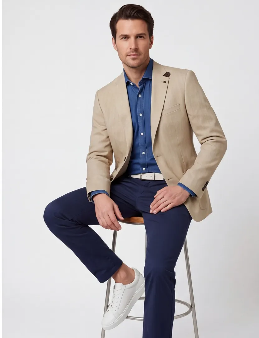 Roy Robson colbert beige linnen