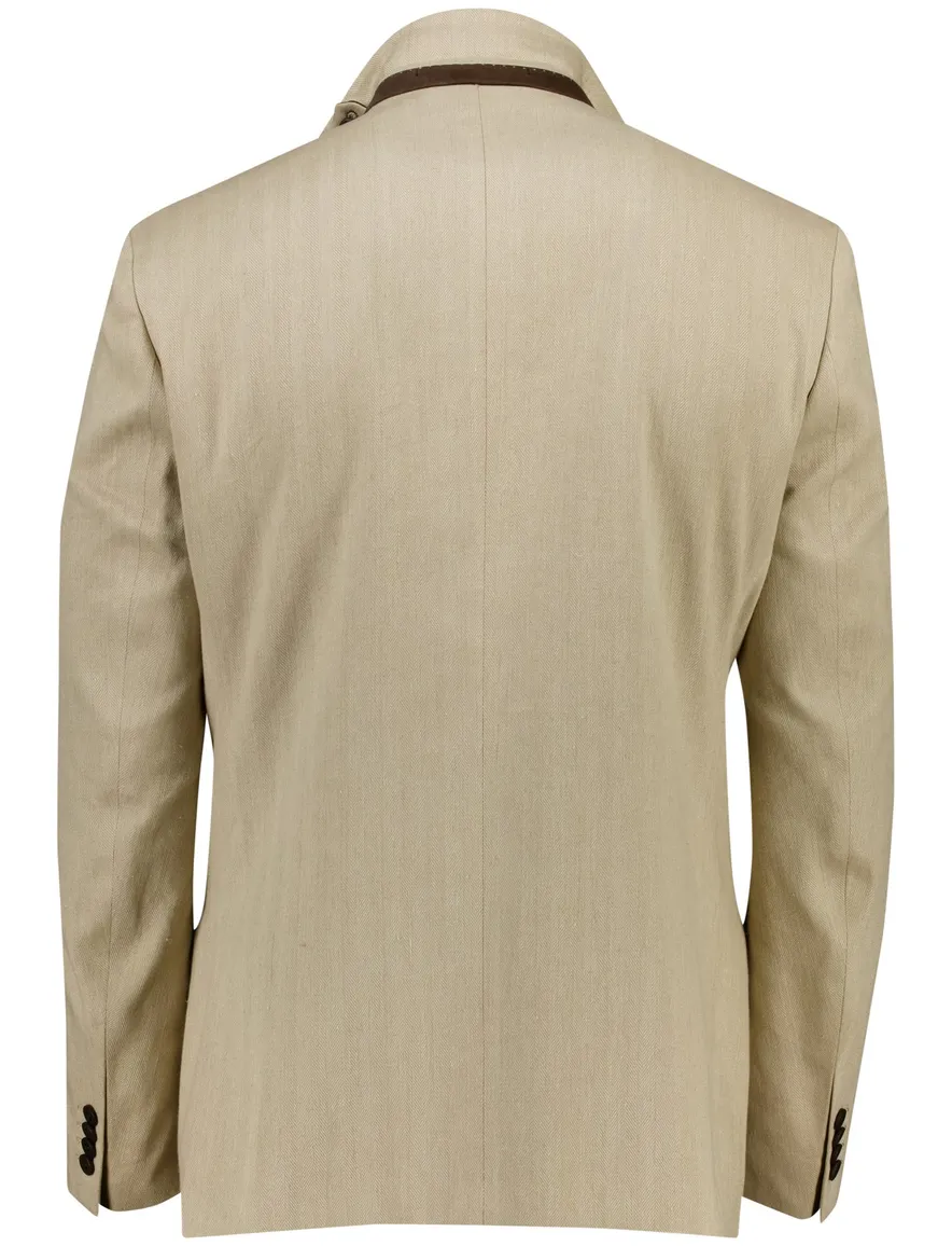 Roy Robson colbert beige linnen Regular Fit