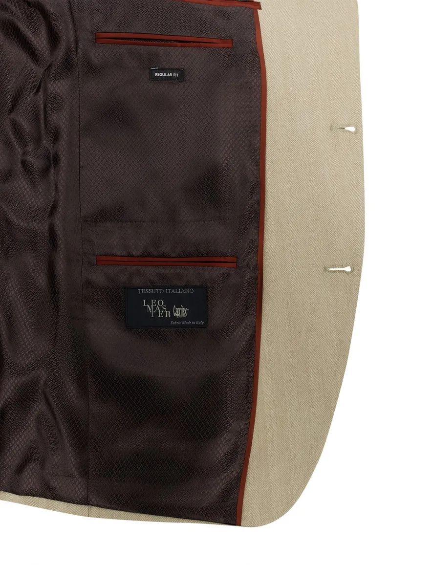 Roy Robson colbert beige linnen normale fit