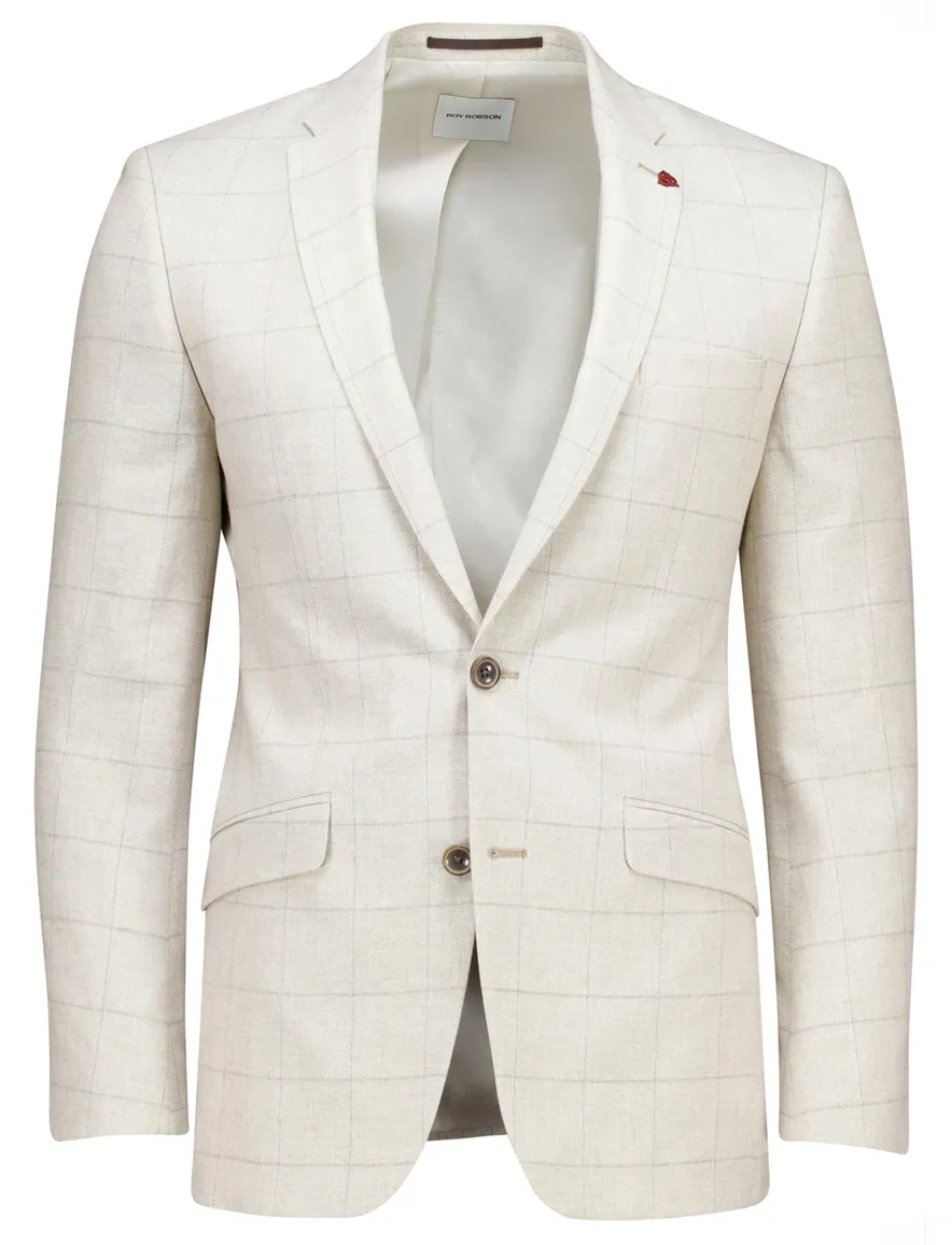 Roy Robson colbert beige Kostuum mix and match geruit