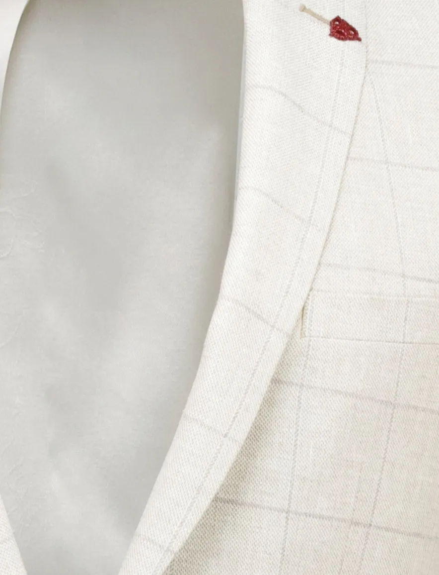 Roy Robson colbert beige Kostuum mix and match geruit