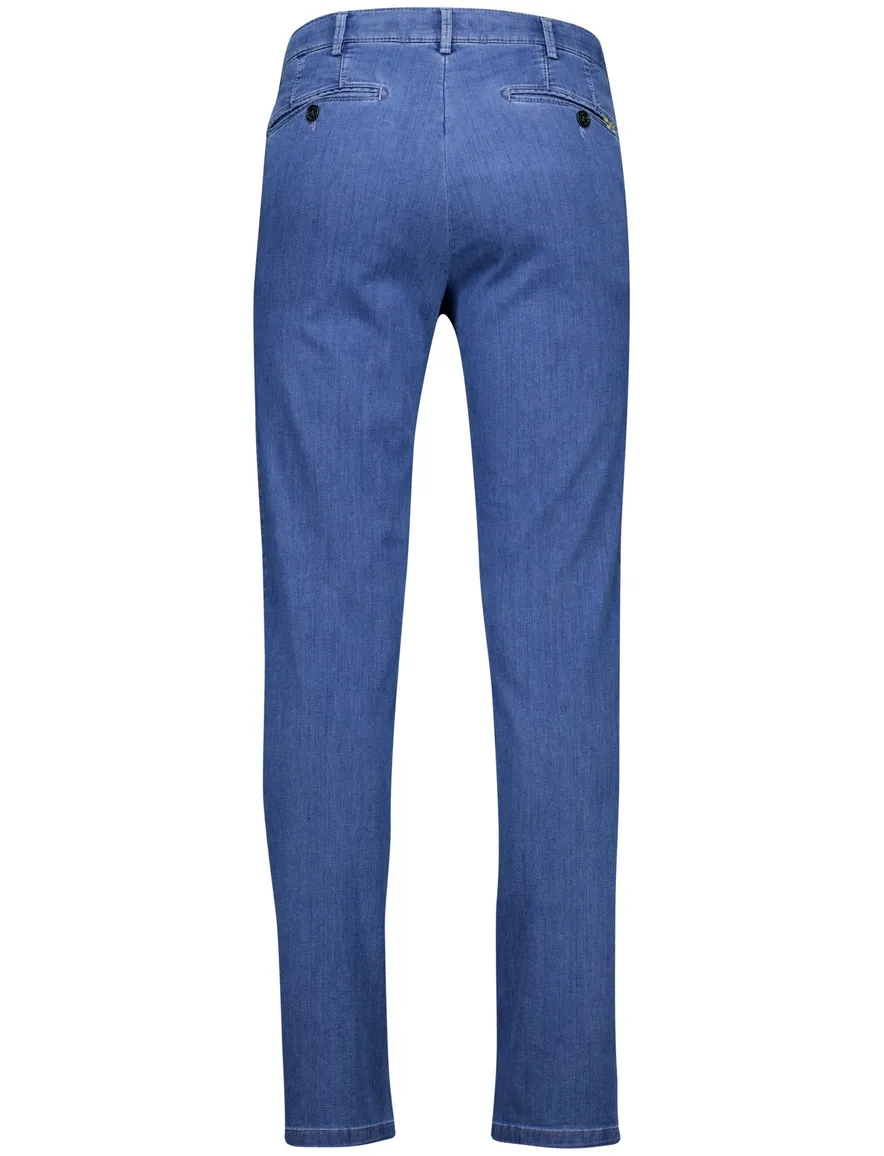 Meyer bonn pantalon blauw demin effen normale fit