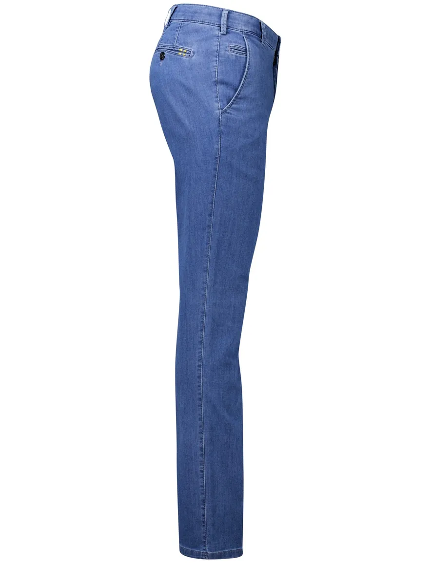 Meyer bonn pantalon blauw demin effen normale fit