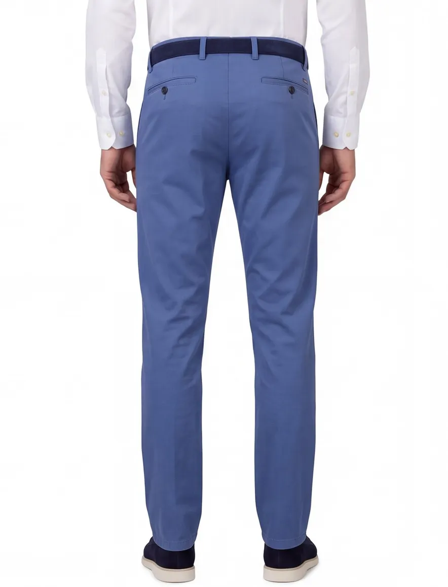 Meyer pantalon flatfront newyork blauw effen