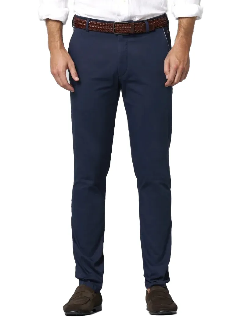 Meyer New York pantalon donkerblauw katoen