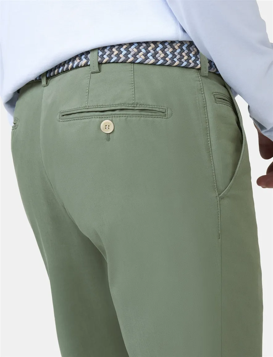 Meyer Active Bonn pantalon effen groen normale fit