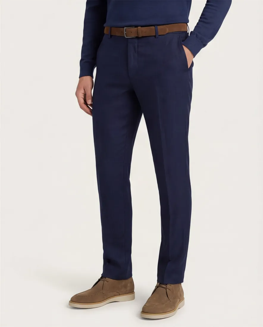 Meyer pantalon Bonn blauw katoen