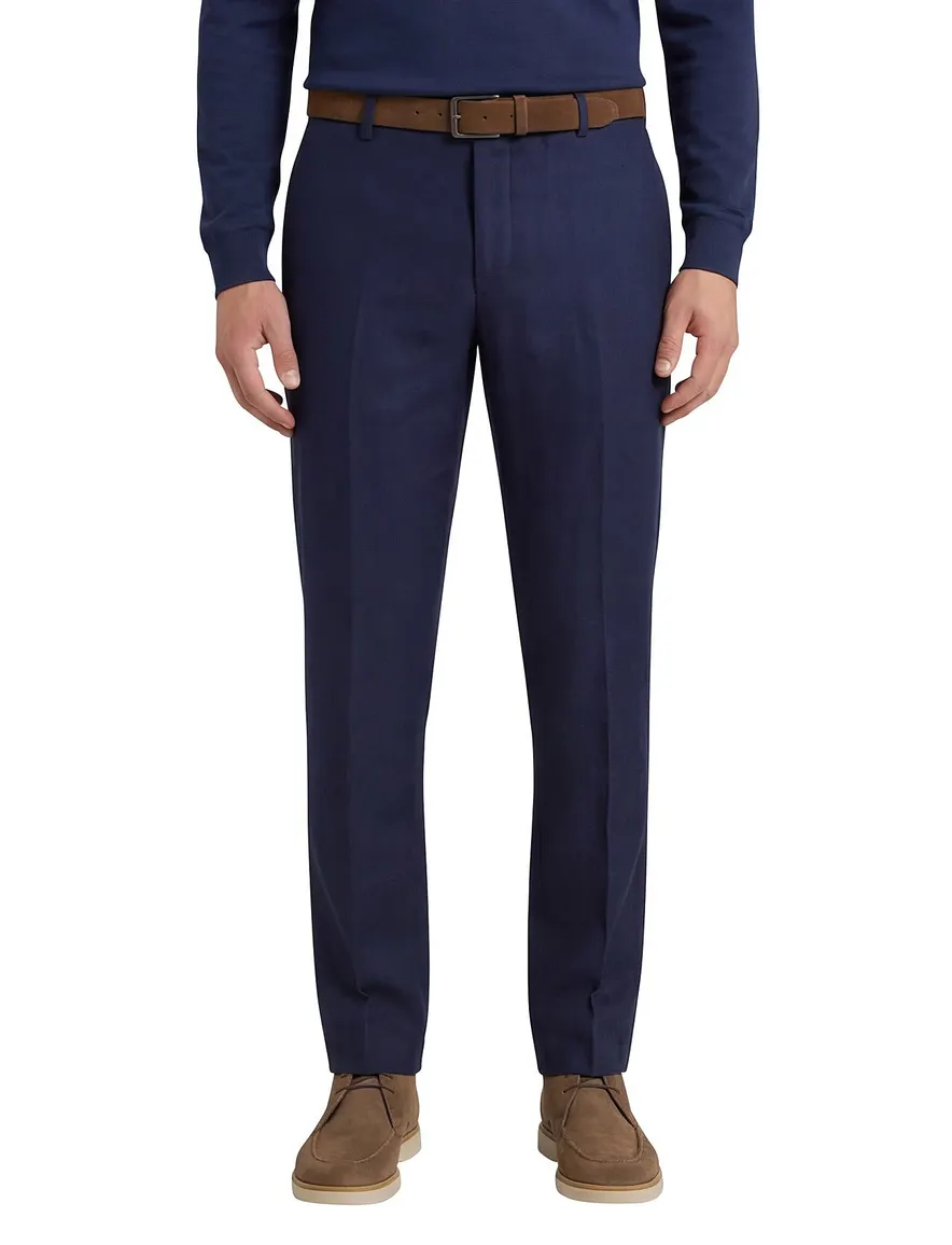 Meyer pantalon donkerblauw katoen bonn flatfront