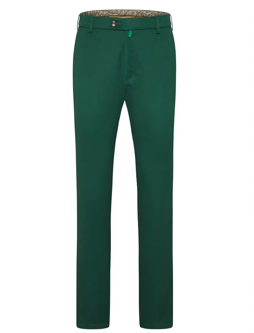 Meyer Bonn katoenen broek modern fit groen