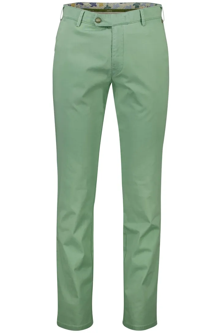 Meyer New York groen flatfront pantalon katoen