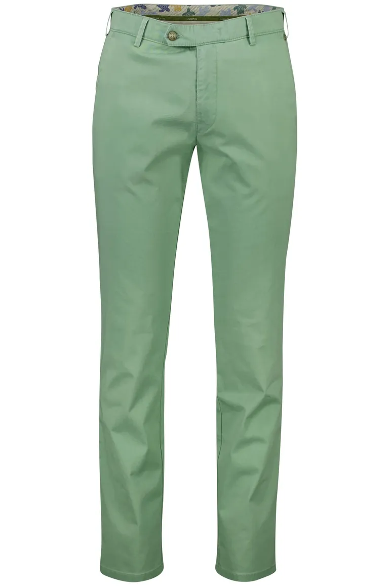 Meyer New York groen flatfront pantalon katoen