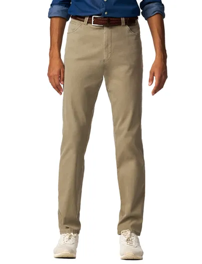 Meyer Meyer pantalon effen beige katoen normale fit