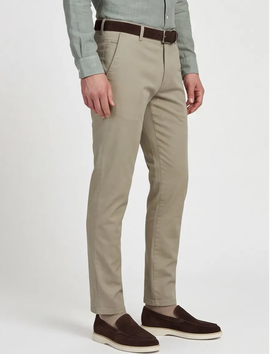 Meyer Bonn beige Pantalon katoen