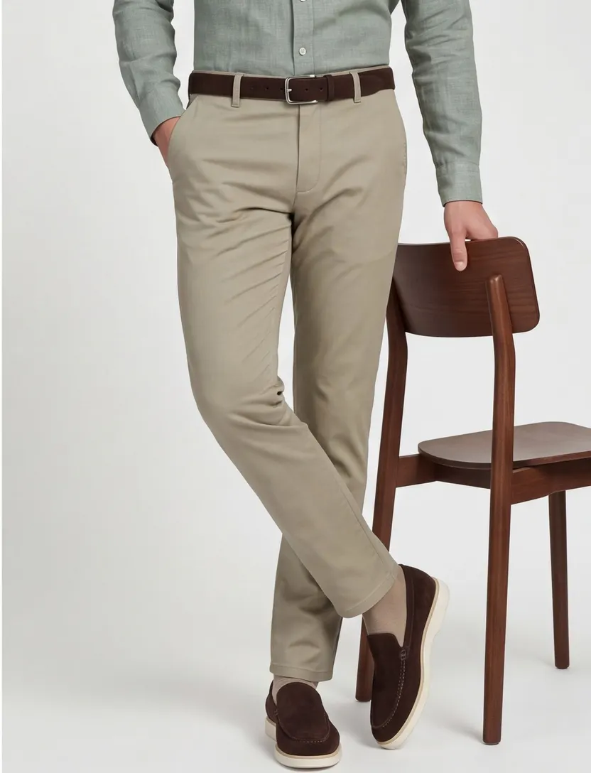 Meyer Bonn Pantalon beige katoen