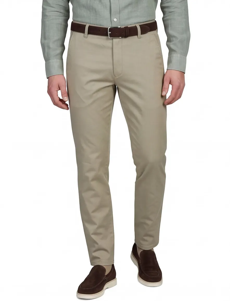 Meyer Bonn beige Pantalon katoen