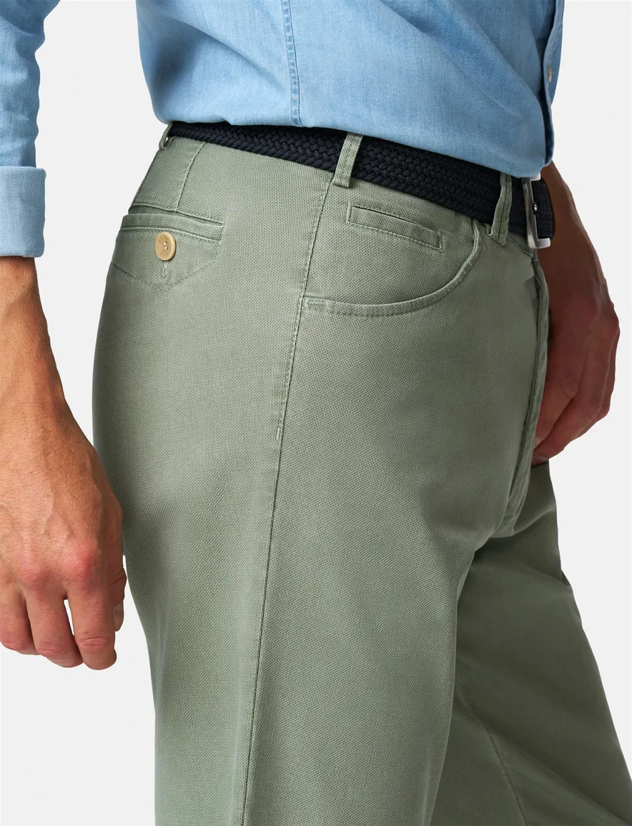 Meyer Dublin katoenen broek groen normale fit