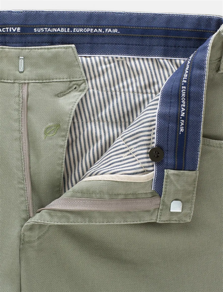 Meyer Dublin katoenen broek groen normale fit