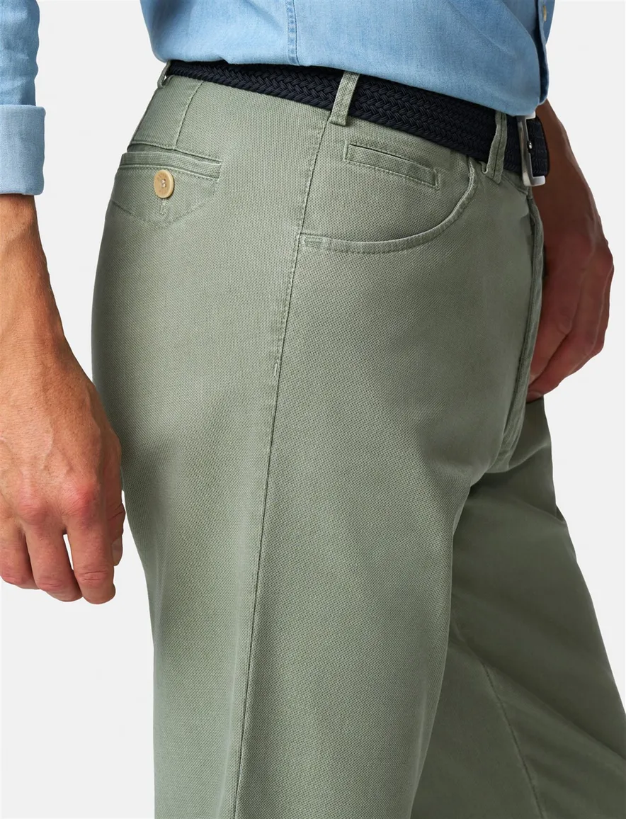 Meyer Dublin katoenen broek groen normale fit
