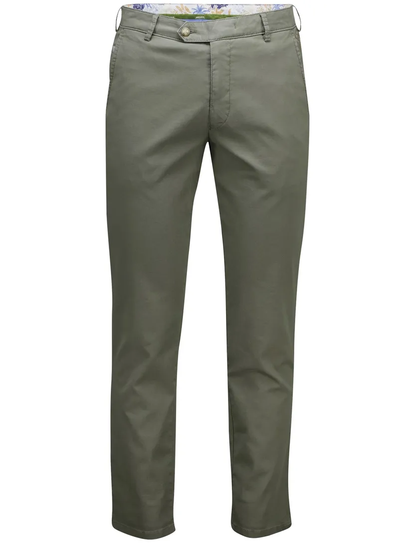 Meyer Pantalon katoen groen flatfront