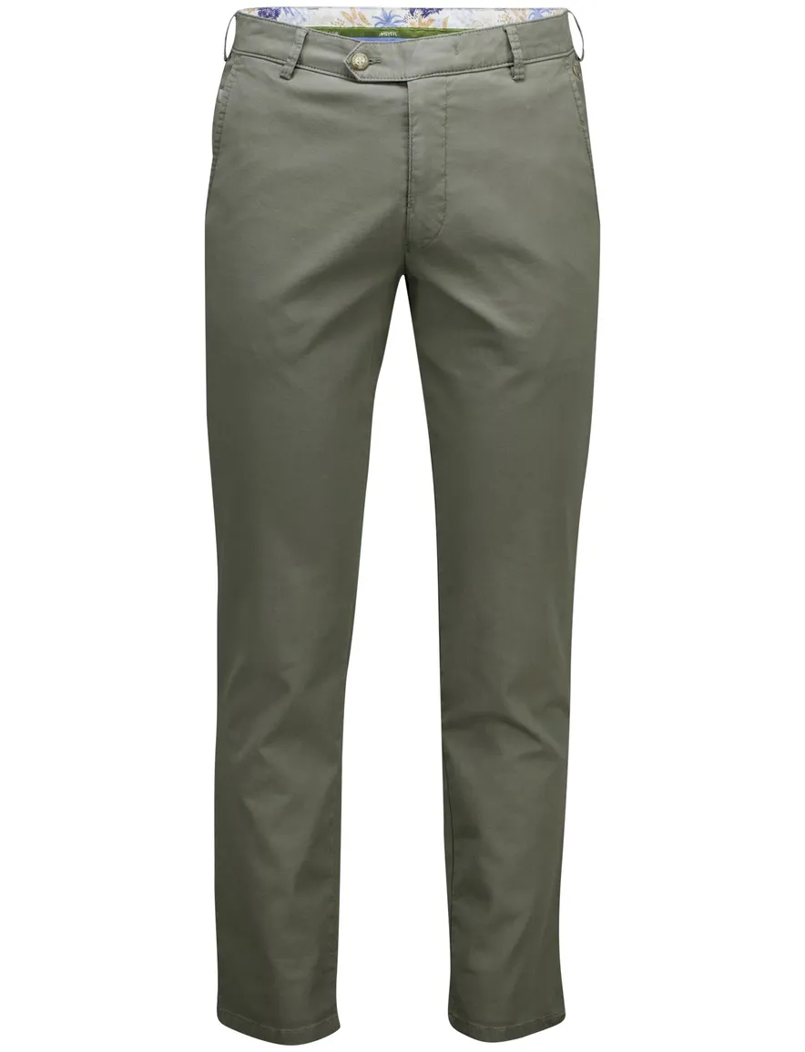 Meyer Pantalon katoen groen flatfront