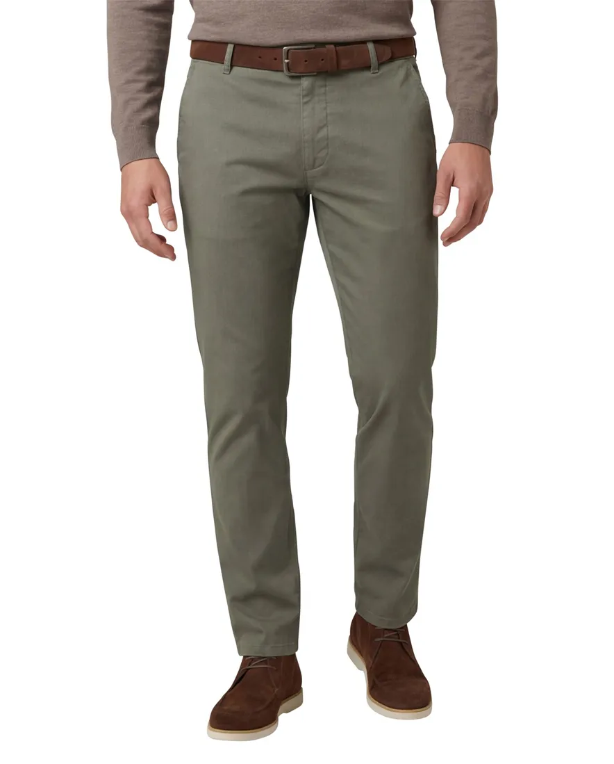 Meyer Pantalon katoen groen flatfront