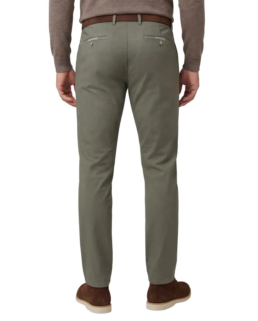 Meyer Pantalon katoen groen flatfront