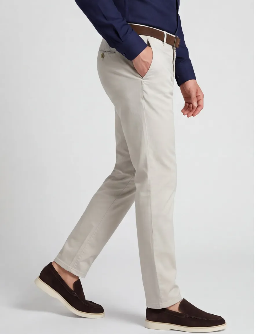 Meyer Pantalon katoen beige flatfront