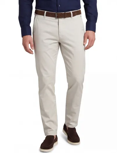 Meyer Meyer Pantalon katoen creme flatfront