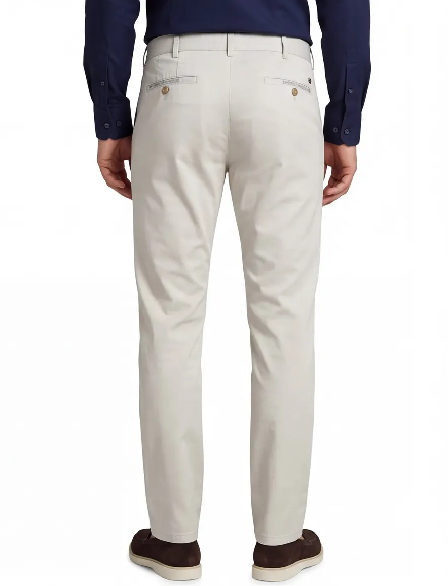 Meyer Pantalon katoen beige flatfront