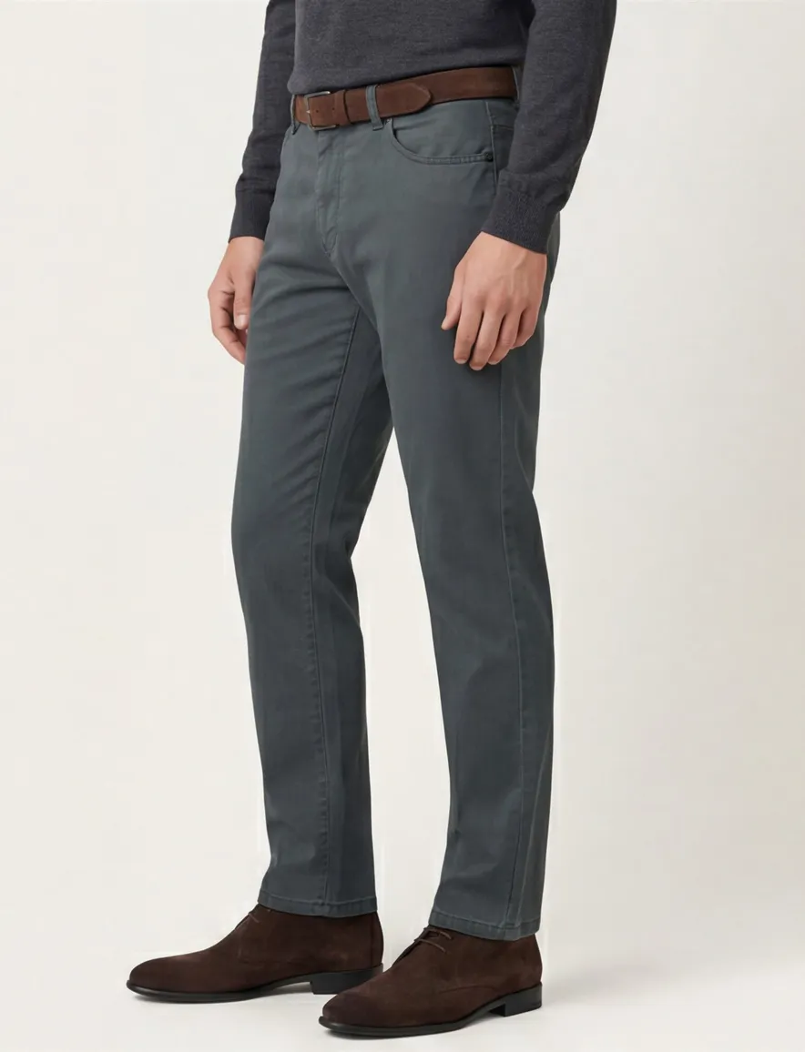 Meyer Dublin Pantalon katoen blauw 5-pocket