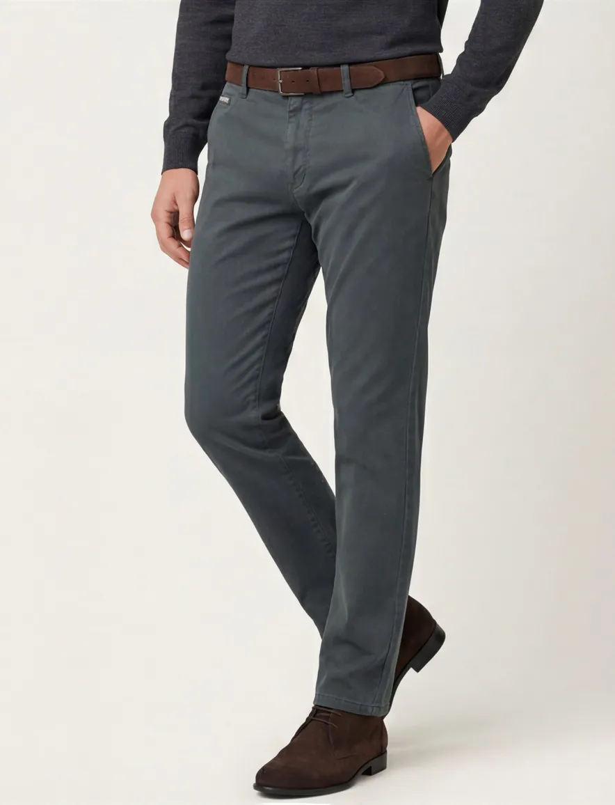 Meyer Dublin Pantalon katoen blauw 5-pocket