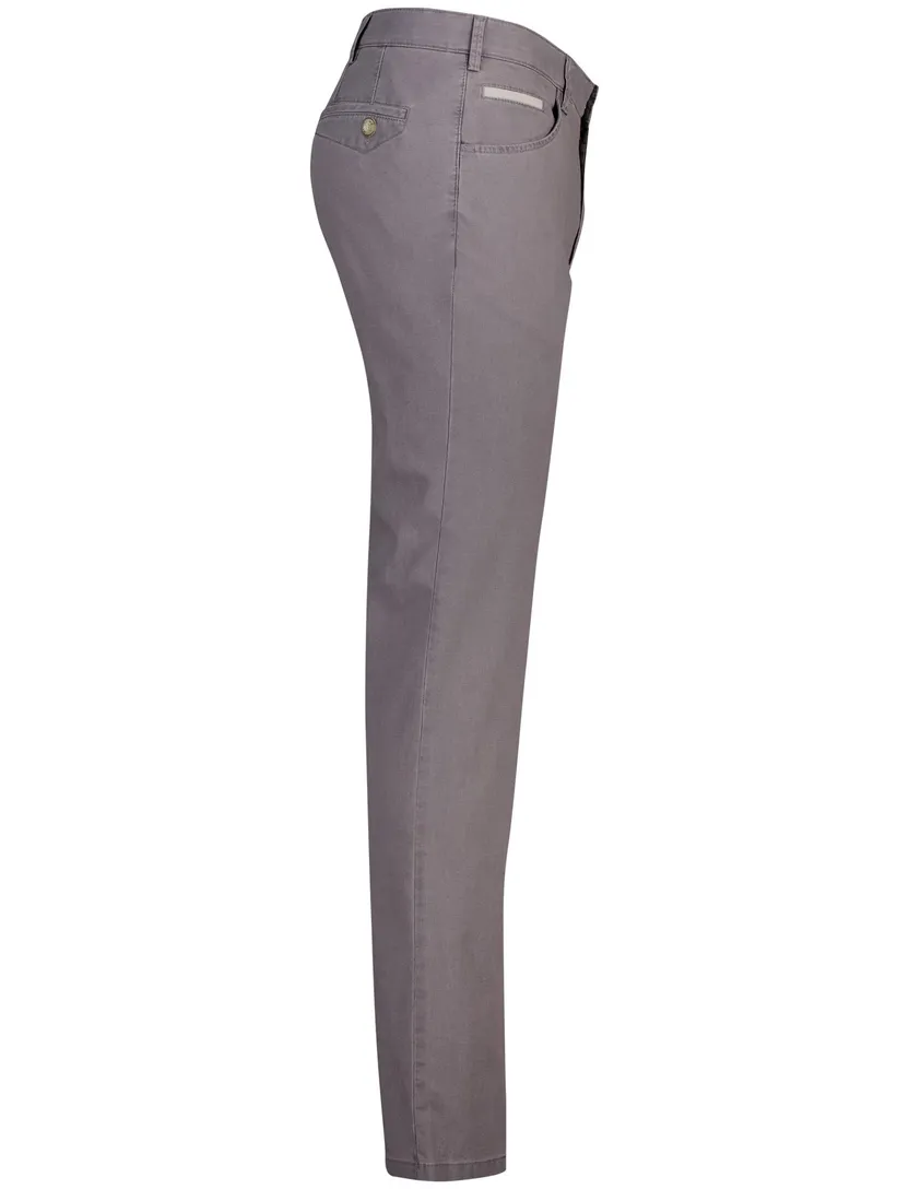 pantalon Meyer Dublin katoen effen grijs normale fit