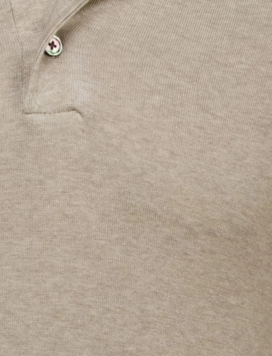 Profuomo One-piece lange mouw polo beige