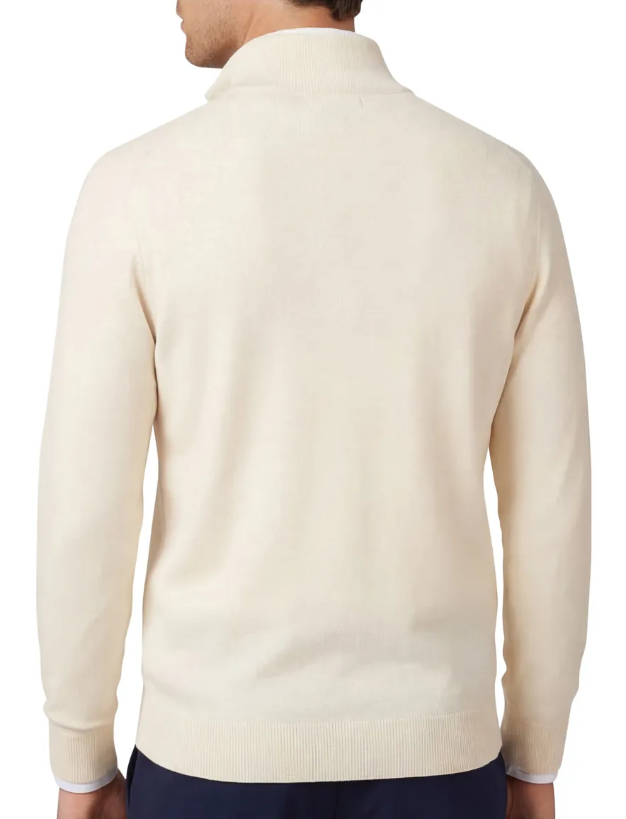 Profuomo luxe half zip trui off white