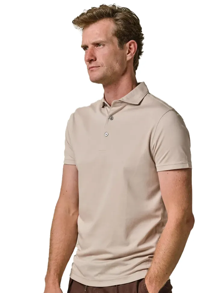 Profuomo polo beige 3-knoops